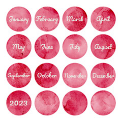 Set of monthly labels 