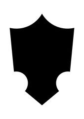 Police shield black shape. Heraldic shields blank emblems. Security vector labels.