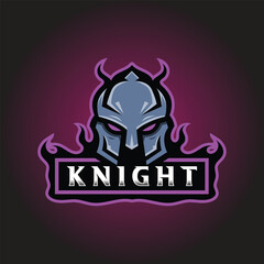Isolated knight logo mascot. Vector illustration of a knight.