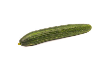 A cucumber isolated against a white background