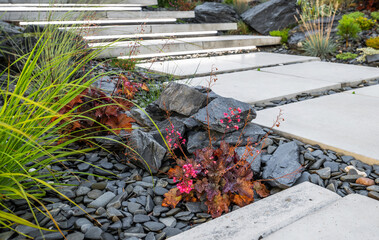 Decorative Garden Stones and Pebbles Closeup