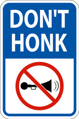 No Honking Sign Don't Honk On White Background