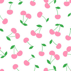 Seamless pattern pink Cherry vector illustration