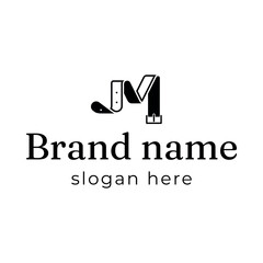 logo icon with letter M and leather belt for leather goods and stylist
