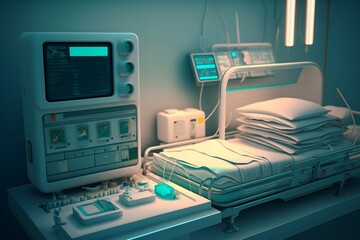 empty hospital bed, Generative AI