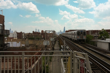 Fototapeta premium Train Heading to City