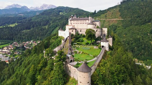 Majestic Scenery of Hohenwerfen Castle and Fortress Austria's Iconic Landmark and Natural Wonders