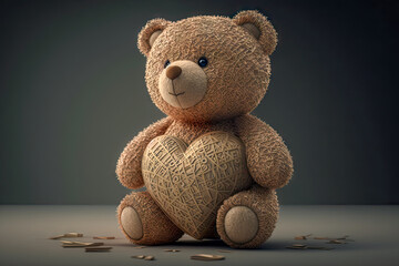 illustration of the teddy bear with heart