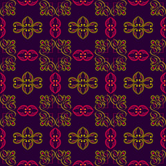  Sample pattern for fabrics, interiors, ceramics and furniture in the Arabian style.