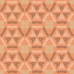  Sample pattern for fabrics, interiors, ceramics and furniture in the Arabian style.