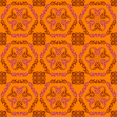  Sample pattern for fabrics, interiors, ceramics and furniture in the Arabian style.