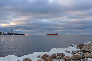 lighthouse in the port