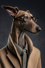 Fototapeta na wymiar Generative AI portrait illustration of People with dog masks