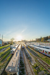 Haydarpasa train station. Old trains. Graffiti trains.
