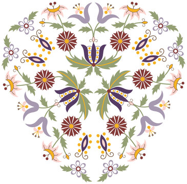 Kashubian Floral design purple