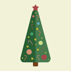 vector christmas tree with toys isolated