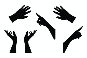 Silhouette hands collections.
Vector illustration.