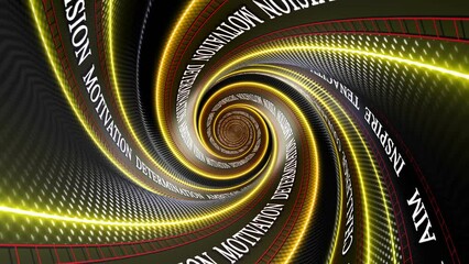 MOTIVATION Keywords on the Tunnel Walls, Animation, Background, Loop, 4k
