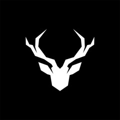 Deer head silhouette geometric logo design