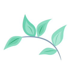 The branch with leaves. Vector color illustration.