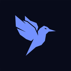 Bird flying geometric simple silhouette logo