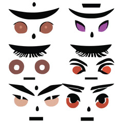 Set of eyes expressions vector file