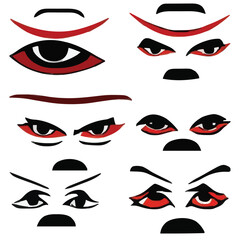 Set of eyes expressions vector file