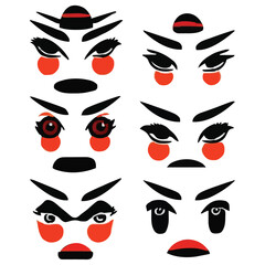 Set of eyes expressions vector file