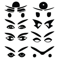 Set of eyes expressions vector file