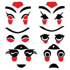 Set of eyes expressions vector file