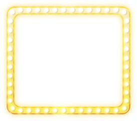 rectangle shape retro modern glowing light bulb frame