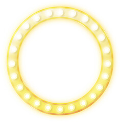 round shape retro modern glowing light bulb frame