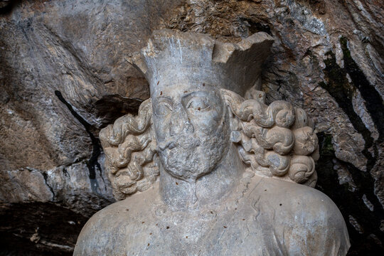 Shapur I Statue out of Stalagmite, Chogan Valley, Fars, Iran