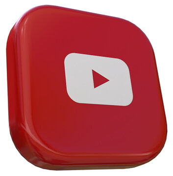 Isolated Square Badge With The Logo Of Youtube On Transparent Background. Right Profile