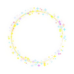 Glittering stars' wreath. 3d rendering.