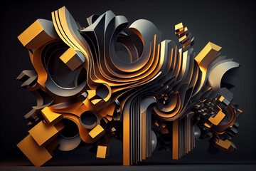 Abstract 3D technology background. Generative AI