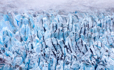 Glacier ice texture, Glacier Bay National Park and Preserve in the U.S. state of Alaska