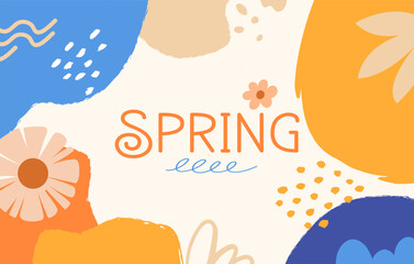 Creative hand-drawn spring wallpaper