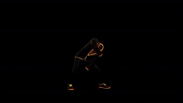 Light Dancer 3D Animation With Alpha Video