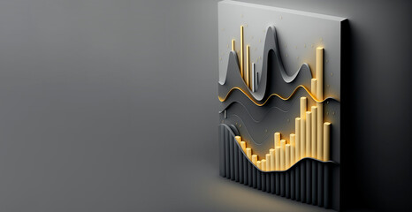 Golden Business graph chart background