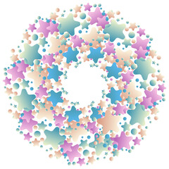 Colorful wreath stars. Vector illustration.