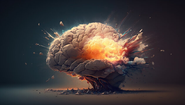 abstract colorful brain, idea concept. generative ai