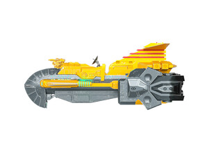 steam punk spaceship in white background side view
