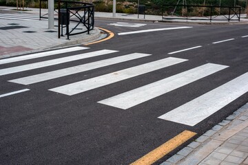 Paso de peatones pintado en el asfalto de una calle