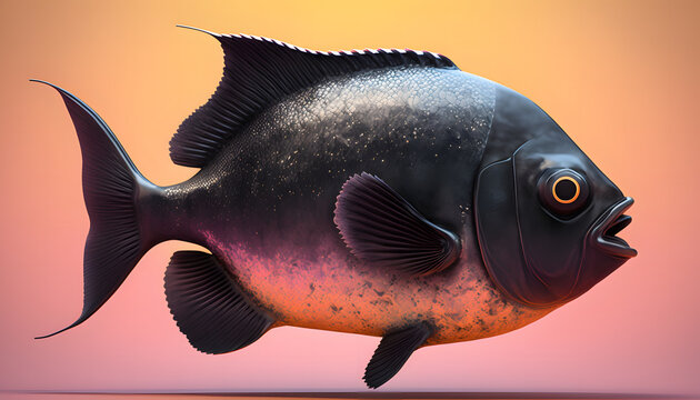 recommend clip art: black piranha created with generative AI technology