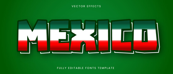 Mexico patriotic text effect editable template