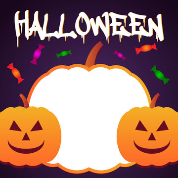 Halloween background with pumpkins and space for image