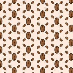 Coffee beans seamless pattern