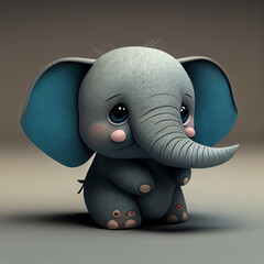 Cartoon elephant animation. Generative AI