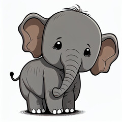 Naklejka premium Cartoon elephant animation. Generative AI